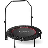 Trampolin Indoor Ø 101 cm, Fitnesstrampolin faltbar, Inklusive Kantenschutz, 4-Fach höhenverstellbarer Griff, Trampolin für Jumping Fitness, Trampolin für Erwachsene und Kinder, bis 150 kg