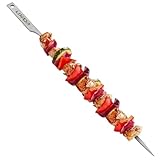 RYTTGOP 5 Stück Kebab-Spieße, Metallspieße, 25,4 cm flache Grillspieße, Outdoor-BBQ-Grillstäbe, wiederverwendbare Grillspieße, für Fleisch, Garnelen, Huhn, Gemüse (10pcs)