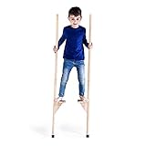 MAMOI® Stelzen Holz 150 cm | Stelzen Kinder mit Höhenverstellung | Kinderstelzen | Holzstelzen Kinder | Stelzen Kinder Holz | Laufstelzen | Stelzen aus Holz | CE | 100% ECO | Made in EU