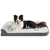 Lesure orthopädisches Hundebett große Hunde - 106.6x76x16.5cm Hundesofa mit eierförmiger Kistenschaum und wasserdichtes Innenfutter, gemütliches waschbares Hundecouch Hunde Bettchen, grau