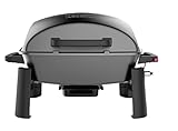 Nexgrill Tragbarer 1-Brenner Gasgrill, Tischgrill klein für Balkon, Bis zu 300°C, Gusseisen Grillrost, Portabler Camping Gas Grill mit Edelstahlbrenner 3,1kw und Piezozündung, Gasgriller mini