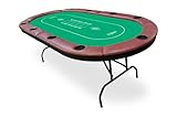 Pokertisch für 10 Spieler – kompakt und faltbar – Pokermatte grün – perfekt für Kartenspiele und Chips – Couchtisch für Wohnzimmer, ideal für Poker-Set und Pokerkoffer