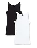 VERO MODA Damen Vmmaxi My Soft Long Tank 2-pack Top, Black/Pack:bright White, XXL EU