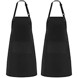 Riqiaqia 2 Pack Küchenschürzen für Männer Damen, Kochschürze mit 2 Taschen zum Kochen, Backen, Malen, Hausarbeit