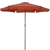 Kingsleeve Sonnenschirm 330 cm Groß Wasserabweisend mit Kurbel Aluminium Stabil Windfest Garten Terrasse Balkon Marktschirm Gartenschirm Terracotta