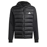 adidas Essentials Hybrid-Daunenjacke für Herren, mit Kapuze, Schwarz