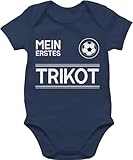 Shirtracer Baby Body Junge Mädchen - 2024 Fussball EM Fanartikel - Mein erstes Trikot - weiß - 1/3 Monate - Navy Blau - welt meisterschaft fußball kurzarm strampler wm kinder babykleidung world cup