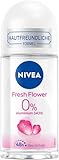 NIVEA Fresh Flower Deo Roll-On (50 ml), Deo ohne Aluminium (ACH) mit 48h Schutz und sanfter Pflege, Deodorant mit einzigartiger INFINIFRESH Formel und frischem Blumenduft