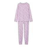 NAME IT Mädchen Nkfnightset Pink Hearts Noos, Pink Lavender, 122-128