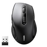 UGREEN Maus Kabellos 2.4G 1600 DPI 6 Tasten mit Nano Empfänger, 12 Monate Batterielaufzeit, 3 Einstellbare DPI-Stufe für PC Laptop iMac MacBook Microsoft Pro, Office Home, Schwarz