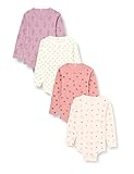 PIPPI Unisex Baby Body LS AO-Printed (4-Pack) Underwear, Dusty Rose, 98