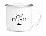 Interluxe EMAILLE Becher Retro Tasse Gipfel STÜRMER Outdoor Charme Geschenk Wanderer Bergsteiger