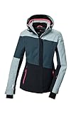 killtec Damen Skijacke/Funktionsjacke mit abzippbarer Kapuze und Schneefang KSW 67 WMN SKI JCKT, hellpetrol, 44, 41961-000