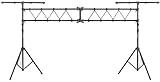 Showlite LTS-100 Traversen System (2x T-Bar Ständer 2x Quertraverse, Höhenverstellbar von 1,50m - 3,00m, Belastbar bis 75kg) schwarz