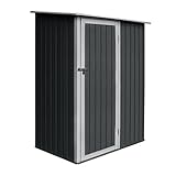 HATTORO P80 Geräteschrank Geräteschuppen Metall-Schrank Metall-Schuppen Garten-Schrank 130 cm x 80cm x 186 cm - Farbwahl (Grau/Anthrazit)