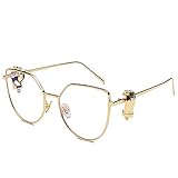 QINGZHOU Sonnenbrille,Mode Palm Sonnenbrille Faust Personalisierte Brille Unisex Sonnenbrille Trendy Brille, Gold Frame Plain C1