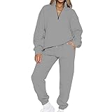 Warmer Schlafanzug für Damen, Fitnessstudio-Sets für Damen, Geburtstag, Reißverschluss, langärmelig, Pullover, zwei Sporthosen, Pyjama, Damen, GY1, 3XL