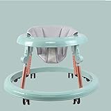 GARAJONAY Baby Walker Multifunktions Anti Rollover Walker,Lauflernhilfe Gehfrei Lauflernwagen Klappbar Laufhilfe mit Bremsen und Sicherheitsgurte(Color:Grün)