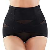 SIMIYA Damen Shapewear Unterhose Bauchweg Miederhose hoher Taille Unterwäsche Bauchkontrolle Miederpant weicher und bequemer Body Shaper für Frauen (Schwarz, L)