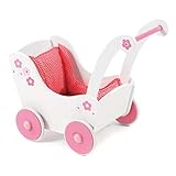 Bayer Chic 2000 425-99 - Holz-Puppenwagen, Fiori, weiß-pink