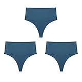 MKLQLS 3Er-Pack Nahtloser G-String für Damen Unsichtbare Höschen Unsichtbare Tangas Atmungsaktive Bikini-Slips Unterwäsche Mit Hoher Taille Hipster-Höschen T-Rücken Set 25 S