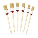 6 Stück Rundpinsel,Pinsel Borstenpinsel Set,Naturholz Rund Naturborsten,Professionelles Runde 20/25/30mm Brush,Lasurpinsel,Leimpinsel Pinselset Professionelle,Für Lack-Auto-ReinigungsbüRste