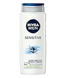 NIVEA MEN Sensitive Pflegedusche (500 ml), erfrischendes und pflegendes Duschgel mit Bambusmilch, feuchtigkeitsspendende Dusche für empfindliche Männerhaut