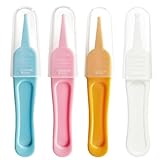 4 Baby Nasenpinzette, Nasenpicker für Babys, Baby Bogey Picker, Nasenpinzette für Booger, Baby Ohr Nase Nasen Pinzette, Nasenreinigungspinzette, Rundkopf Nase Clean Clip