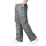 Cargohose für Herren, Sweatpants im Militär-Stil, solide Baumwolle, A013 Army En8, XL