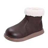 Winterstiefel Mädchen Gefüttert Barfußschuhe Bequeme Winterschuhe Kinder Rutschfest Schneestiefel Warm Outdoor Wasserdicht Stiefel Weichen Sohle Gartenschuhe Damen Ankle Boots Gr. 23-36