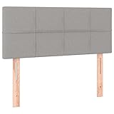 vidaXL Kopfteil, Bettkopfteil mit Holzbeinen, Höhenverstellbar Polsterkopfteil für Bett, Betthaupt Bettzubehör Schlafzimmer, Hellgrau 100x5x78/88cm Stoff