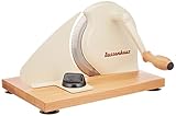 Zassenhaus Brotschneidemaschine manuell CLASSIC | Beige | Solinger Klingenstahl | Schnittstärken: 1-18mm | Brett und Kurbel aus Buchenholz | 30 × 25,5 × 19cm