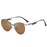 Punk Runde Retro Herren und Damen Sonnenbrille Pendler Fahrer Sport Outdoor Sonnenbrille(E)