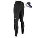 X-TIGER Herren Fahrradhose Lang Radlerhose Elastische Atmungsaktive Leggings Radsport Mit 5D Sitzpolster Herren Lang Mit 3 Taschen