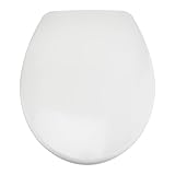 Amazon Basics - Robuster WC-Sitz aus Urea-Material mit Absenkautomatik, leicht abnehmbar,U form, 37 x 42.5 cm, Universalgröße, Weiß