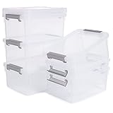 Citylife 6er-Set Aufbewahrungsboxen mit Deckel 3L - Klein box - kunststoffbox klein(PP), Aufbewahrung, Transparent, Stapelbar (3L/6er-set)