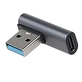 ZEKANXX USB C auf USB Adapter 90 Grad auf USB Konverter Anschluss für Laptop 10 Gbit/s Datensynchronisation