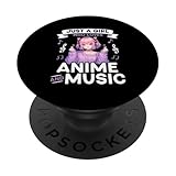 Nur ein Mädchen, das Anime und Musik liebt Japanese Chibi Teen PopSockets Klebender PopGrip