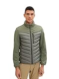 TOM TAILOR Herren 1034035 Hybrid Steppjacke mit Stehkragen, 10415-Dusty Olive Green, L