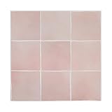 Quadrat Fliesenaufkleber Klebefliesen Küche Bad, 10 Stück Wandfliesen Küchenrückwand Selbstklebende Fliesen (30,5 x 30,5 cm, Rosa)