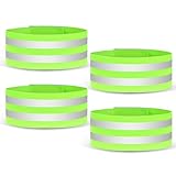 URAQT Reflektorband,4 Stücke Universal Doppel Reflektorbänder Running Sicherheitsband Reflektierend Neon Reflektorbänder für Radfahren Joggen Geeignete Reflektoren für Kinder & Erwachsene