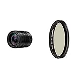 Panasonic H-ES12060E Leica DG Vario-Elmarit Kamera Objektive (12-60mm/F2.8-4.0, Standardzoom, Dual I.S, Staub- & Spritzwasserschutz, schwarz) & Amazon Basics Zirkularer Polarisationsfilter - 62mm