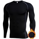 Faonkeew Kompressionsshirt Herren Langarm Thermoshirt Kompressionsshirt Funktionsshirt Atmungsaktiv Thermounterhemd Männer Sportshirt für Running Fitness Gym Winter Freizeit Warme Unterwäsche Top