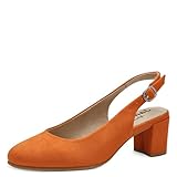 Jana Damen Slingpumps mit verstellbarem Riemen Vegan, Orange (Orange), 38 EU