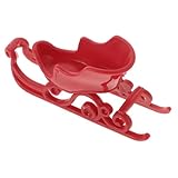 Generisch Mini-schlittenhaus Puppenstubenschlitten Weihnachtsschlittenverzierungen Weihnachtsschlitten Weihnachtsschlitten-tischdekoration Schlitten-bonbonniere Plastik Rot