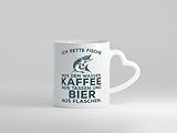 Ich rette Fische | Angler Tasse | Biertrinker | Humor - Herzhenkel Tasse - Kaffeetasse/Geschenk/Familie