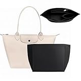 Nircho Taschen Organizer für Longchamp, Filz Handtasche Organizer mit Multi-Taschen, Große Kapazität Tascheneinsatz-Organizer Für Longchamp, Geldbörsenzubehör für Longchamp Tragetasche (Schwarz, M)