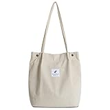 Cord Tasche Damen Tote Bag, Cord Umhängetasche Mode Handtasche Beutel Lässige Stofftasche für Alltag, Büro, Schulausflug und Einkauf