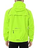 BALEAF Fahrradjacke Herren Regenjacke Wasserdicht Atmungsaktiv Wanderjacke Windbreaker Outdoor Jacken Leichte Windjacke Trekking Regenjacke Radjacke Fluorescent Gelb XL