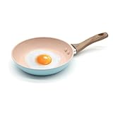 JDBlissful Bratpfanne 16 cm, Pfanne Mit Echten Steinpartikeln Beschichtet, Beschichtete Pfanne, Nonstick Frying Pan, Brat- & Universalpfannen Aus Aluguss (Mini Pan (Blue))